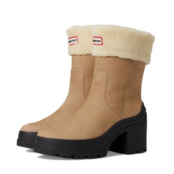 ✨ HUNTER ✨ NWT Women’s Marisol Waterproof Zip Platform Boot Faux Shearling SZ 6 - Picture 2 of 16